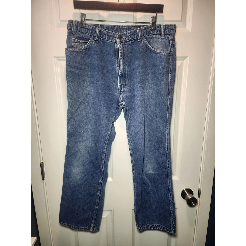 Vintage 80s Levis For Men's Orange Tab Skosh More Comfort Jeans Blue 36x30